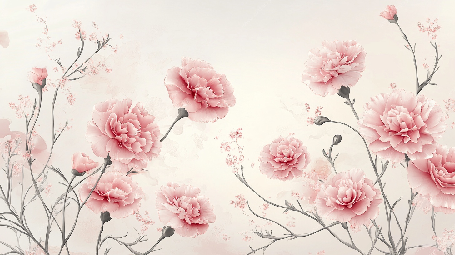 粉色康乃馨花卉背景图