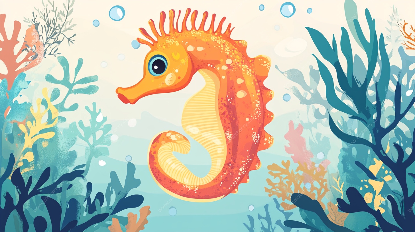 可爱海马的海底奇幻世界