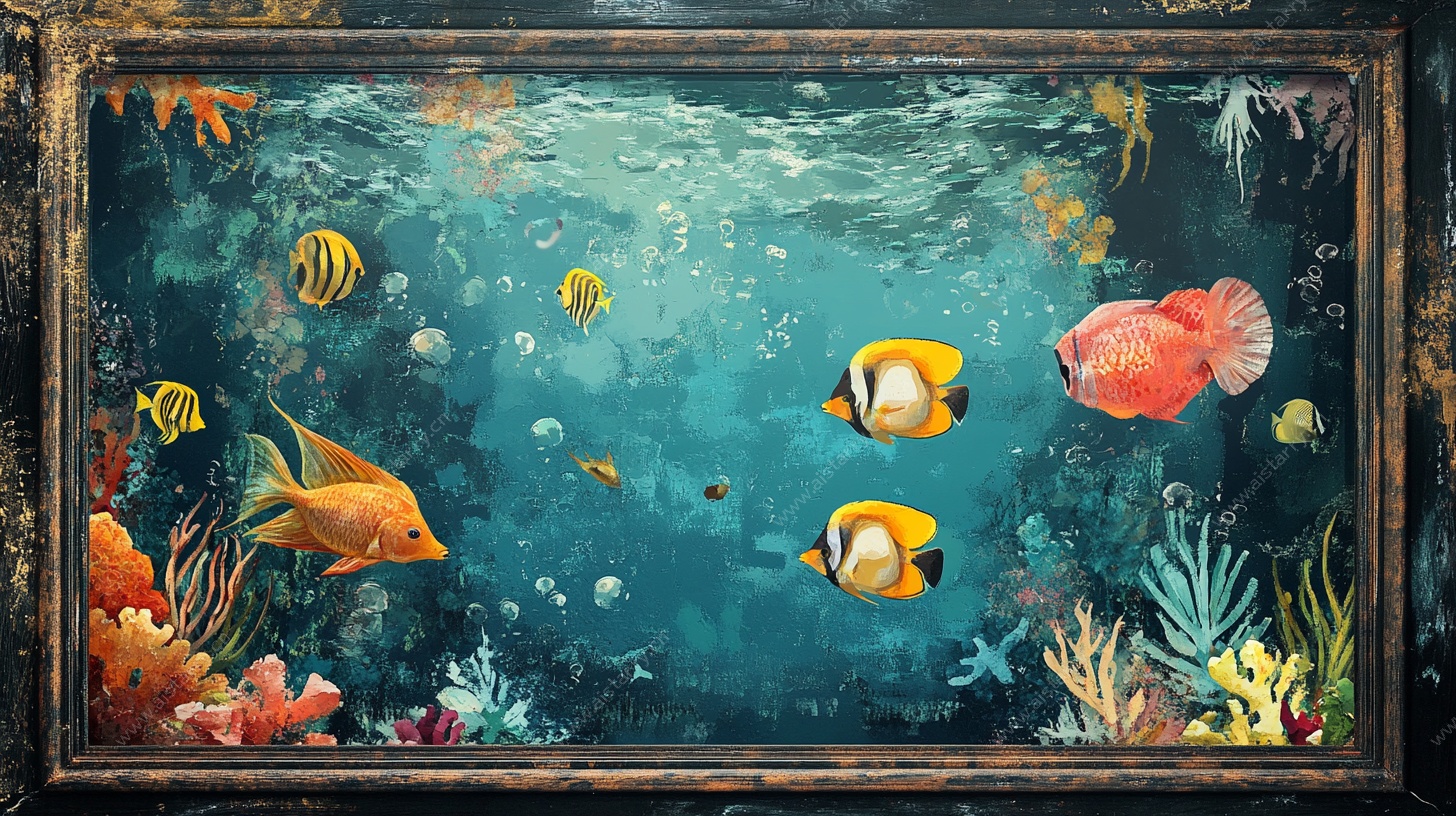 框中海底世界奇幻图景