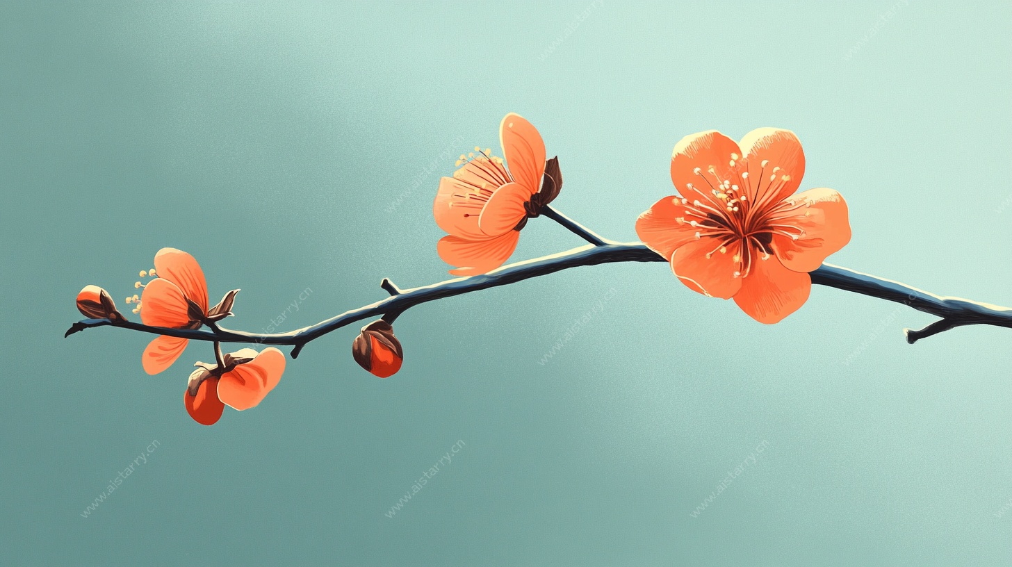 橙花绽枝桠
