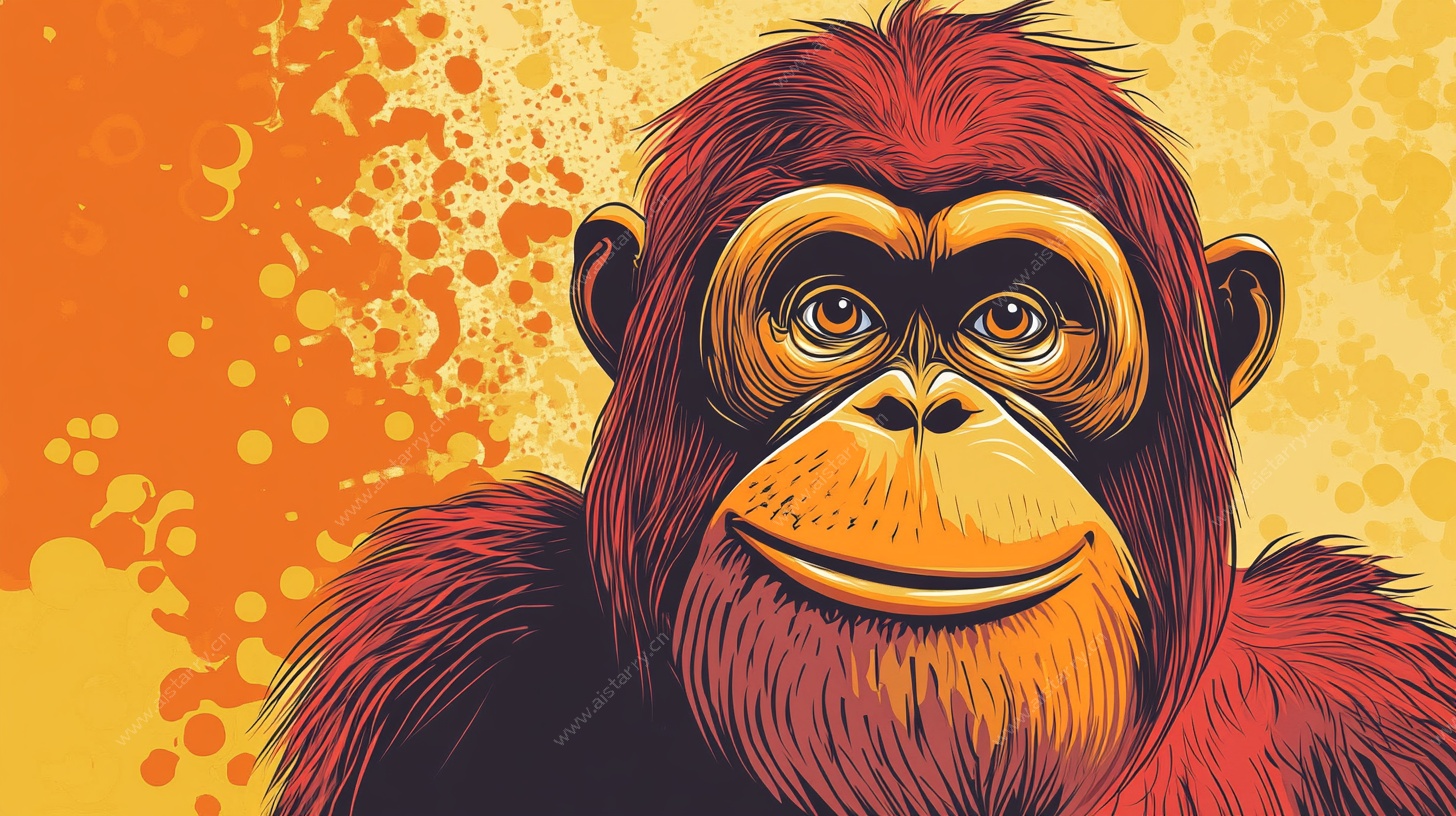 猩猩插画 活力与艺术碰撞