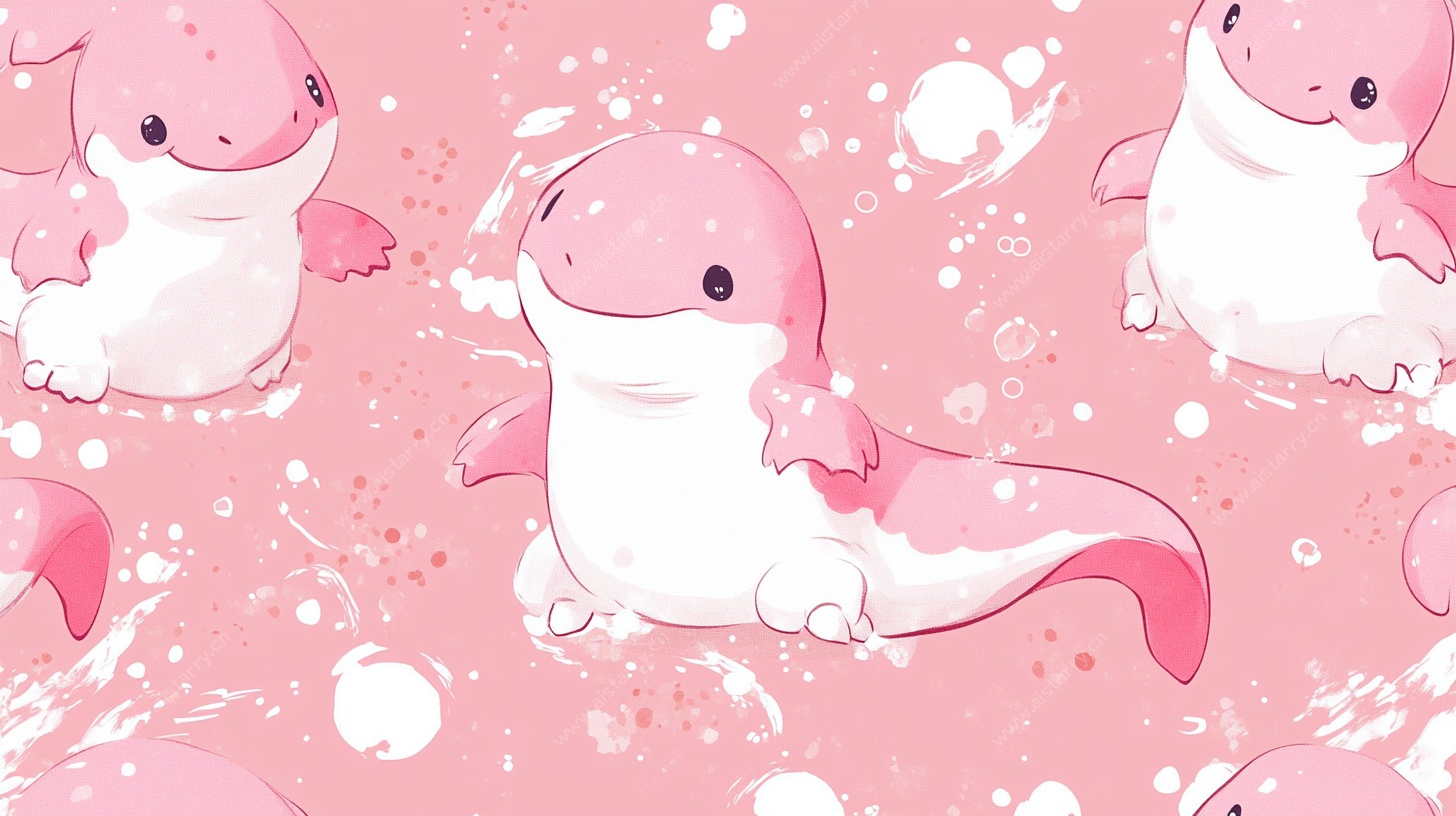 粉色萌趣海豚无缝图案