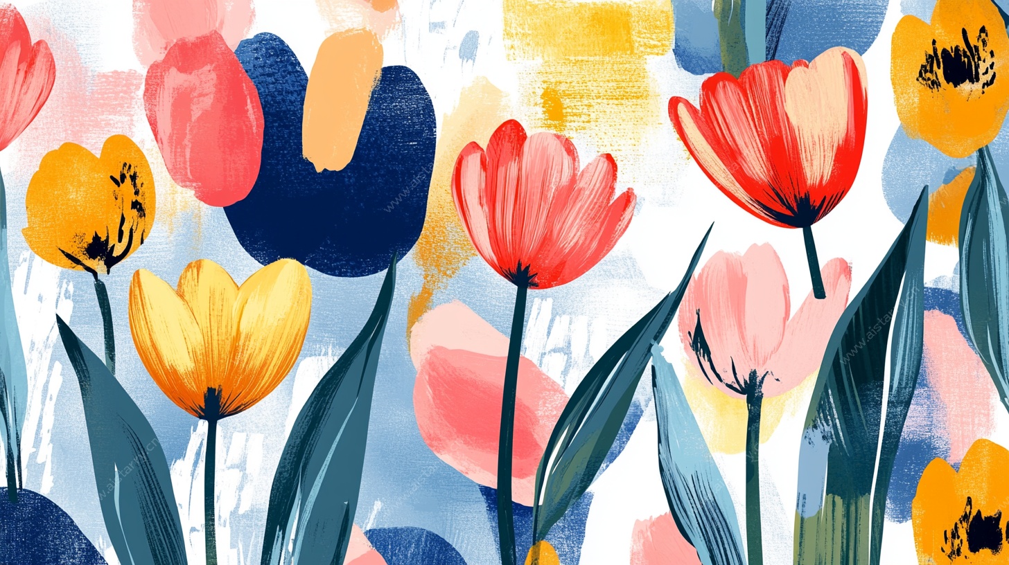 手绘多彩花卉图案背景