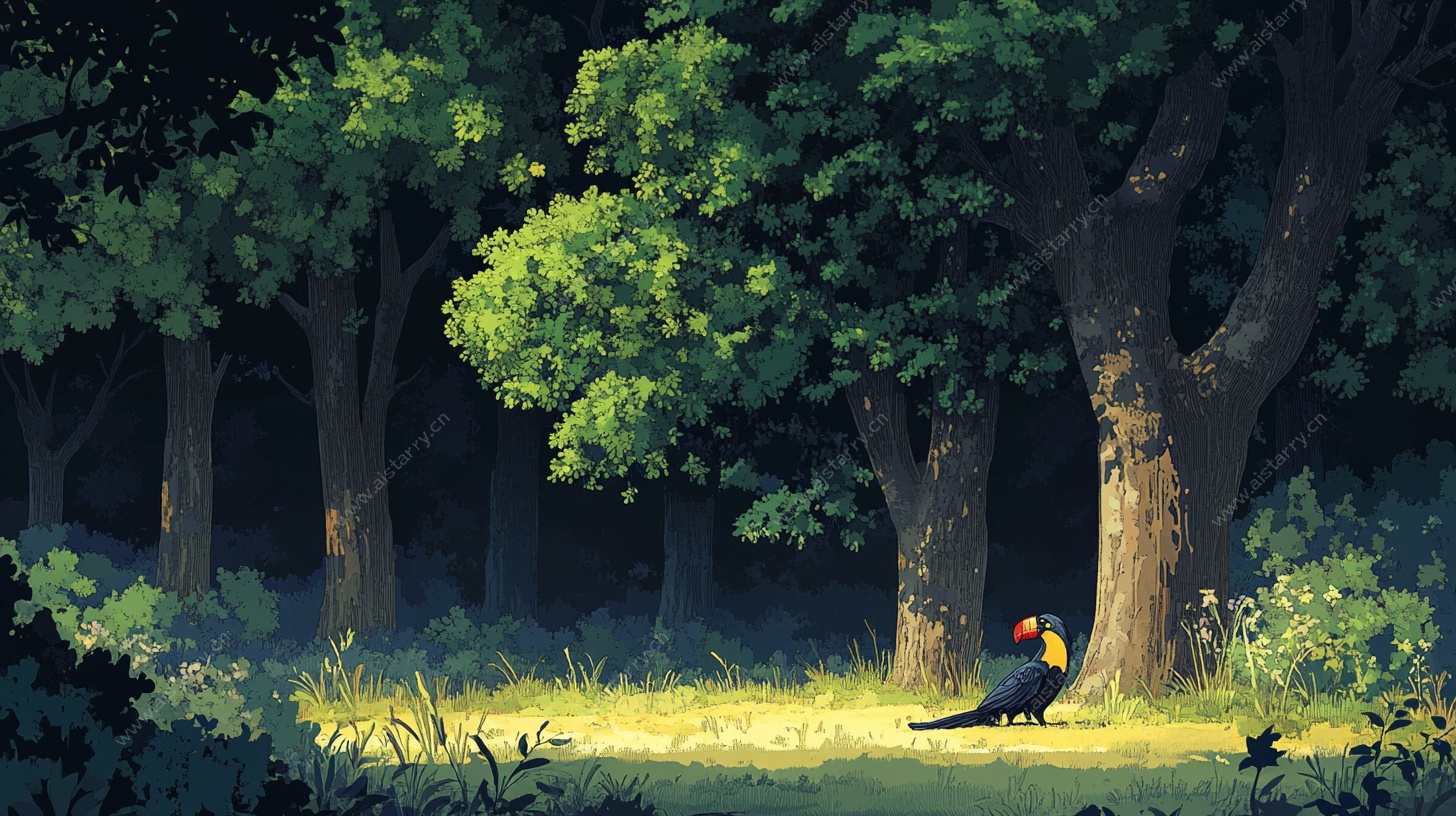 森林中的多彩鸟儿