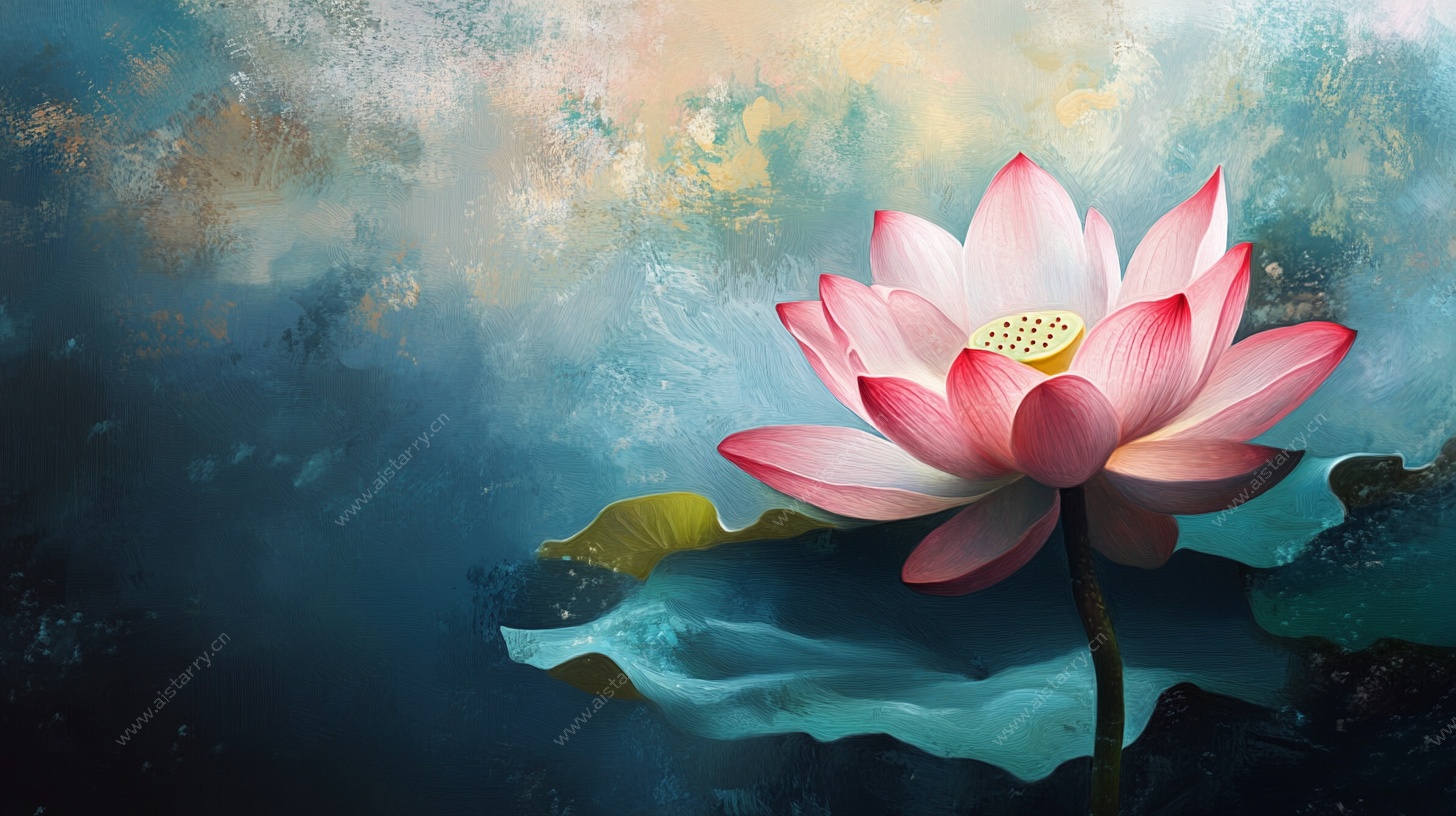 梦幻粉色莲花图