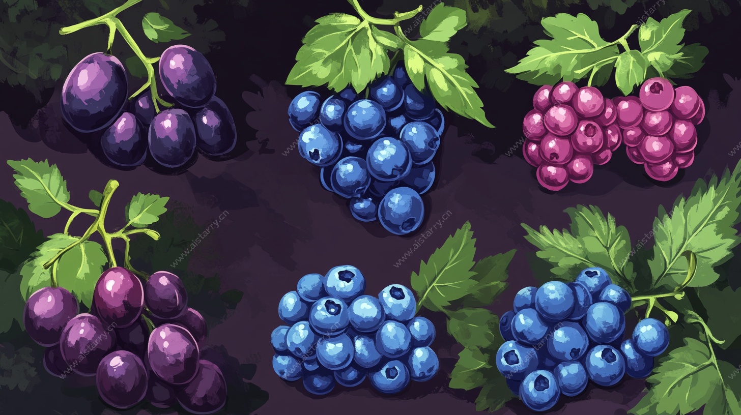 多彩浆果插画