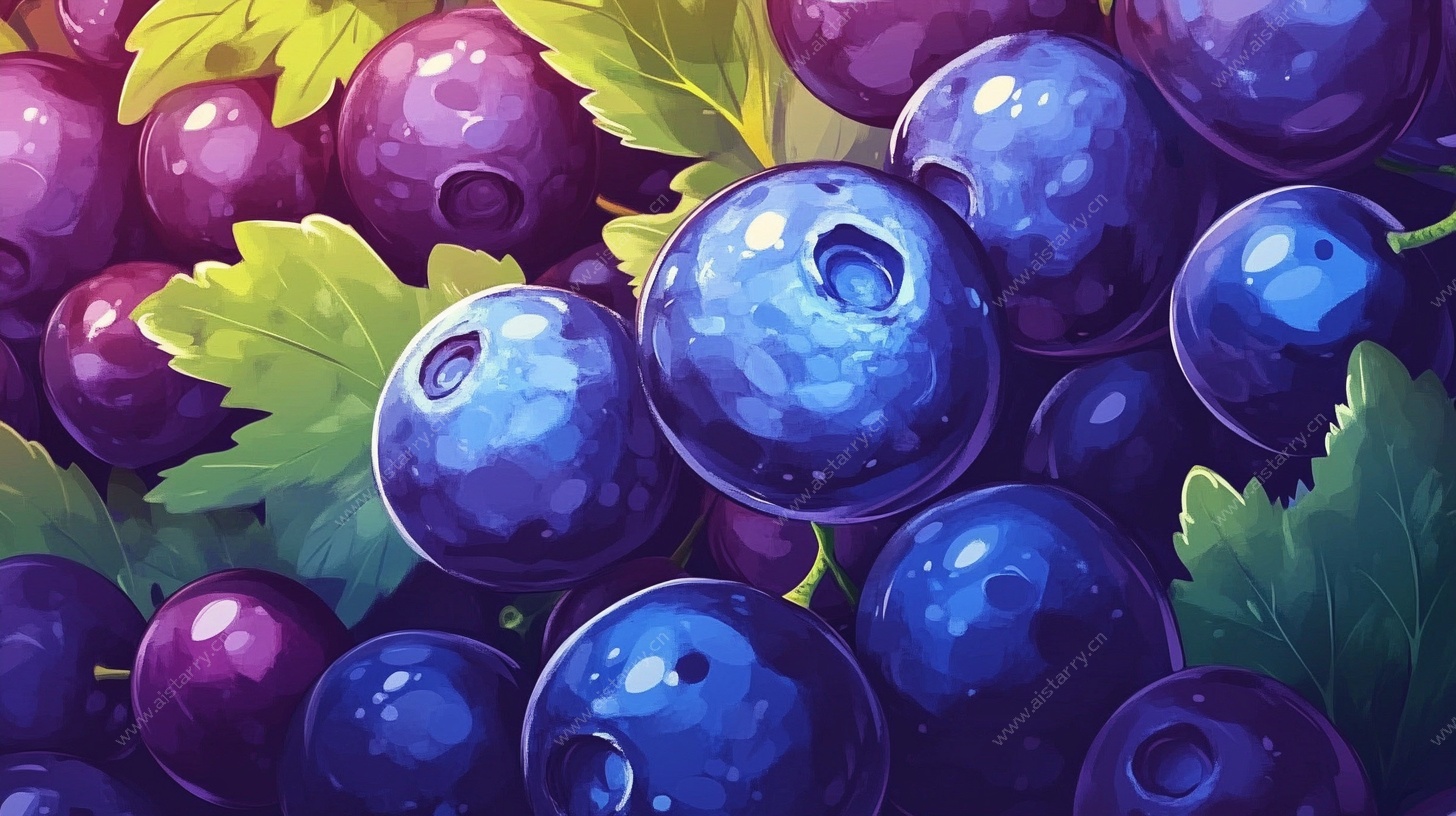 饱满蓝莓插画
