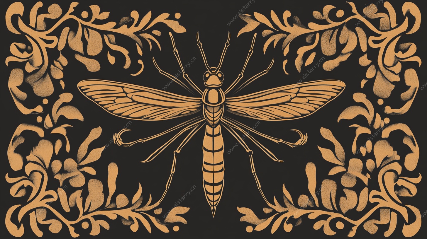 复古风昆虫装饰图案