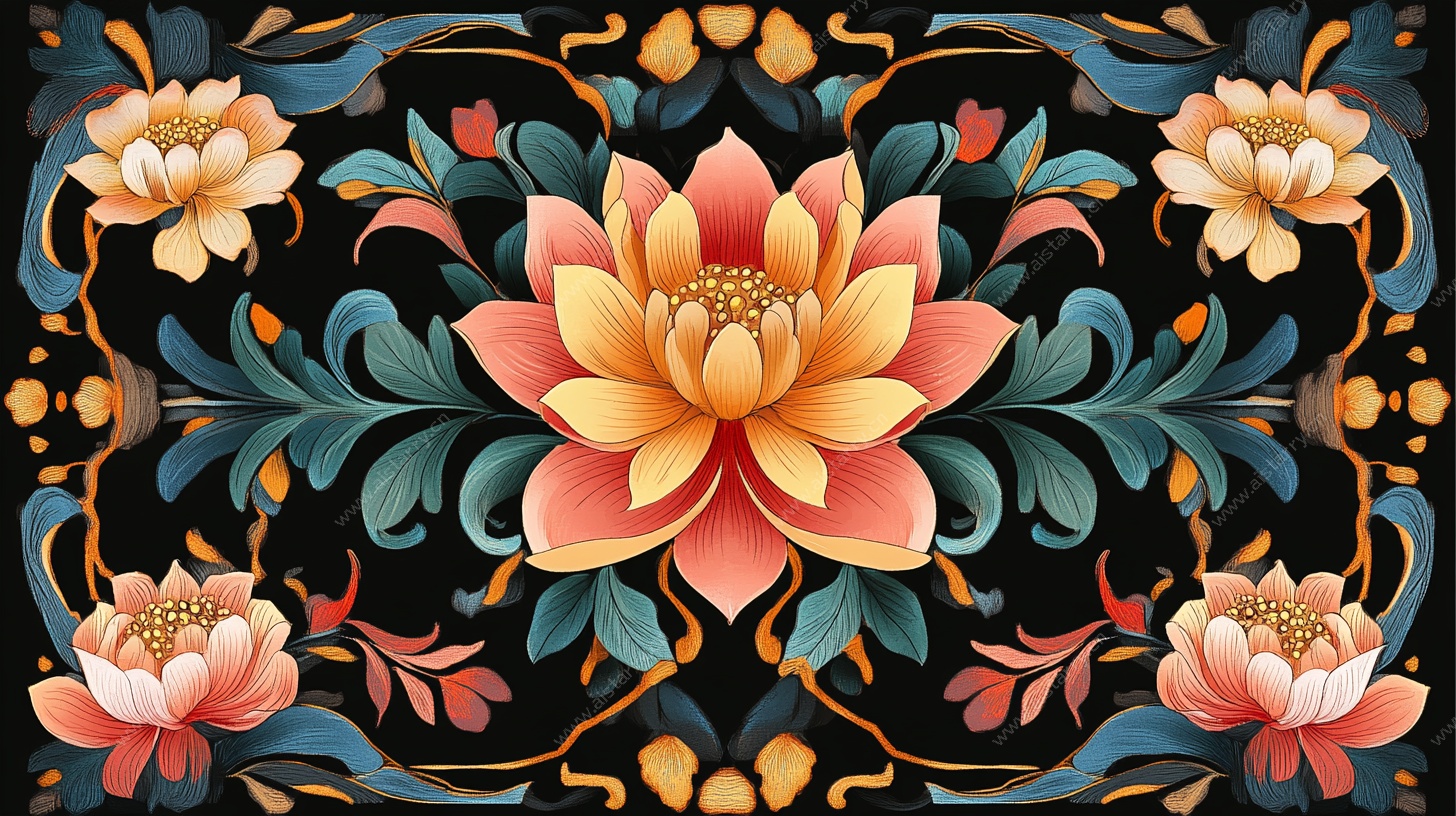 中式花卉精美图案设计