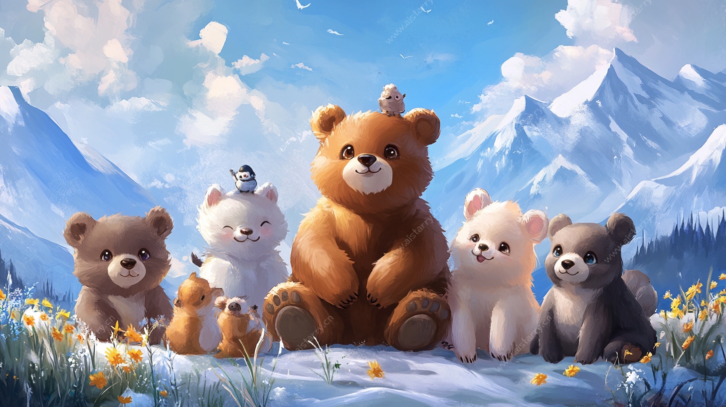 可爱动物们的雪山欢乐聚会