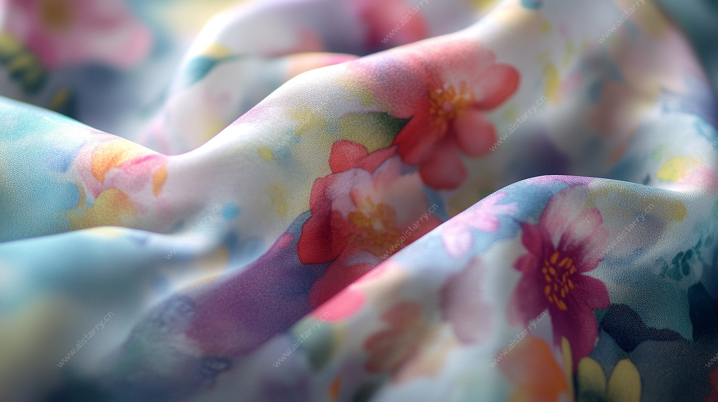 花卉图案柔软丝绸布料