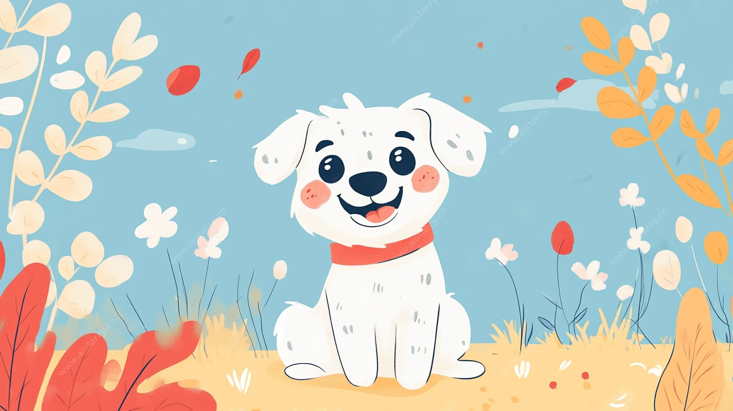 可爱小狗的田园惬意时光