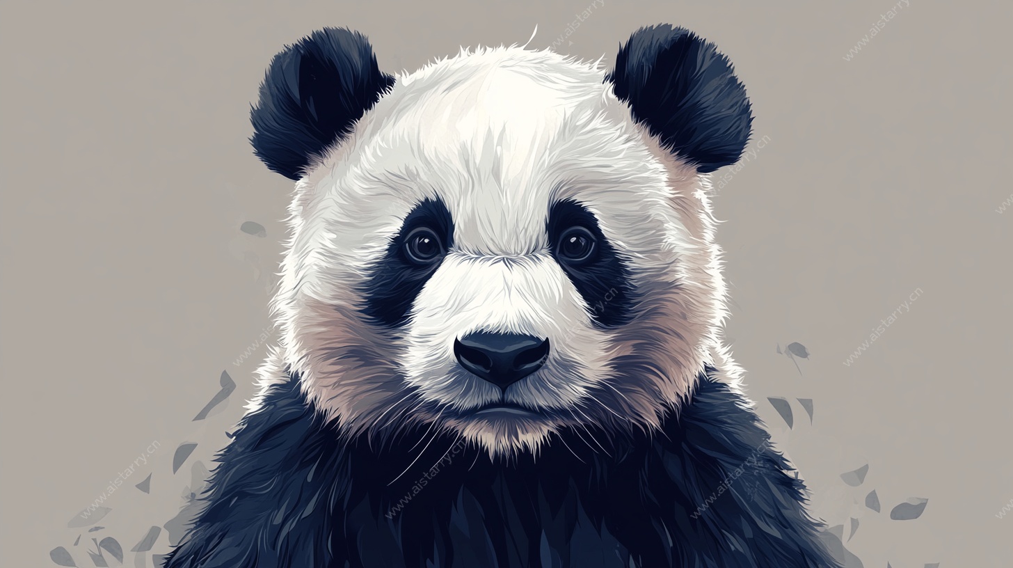 可爱熊猫头像插画