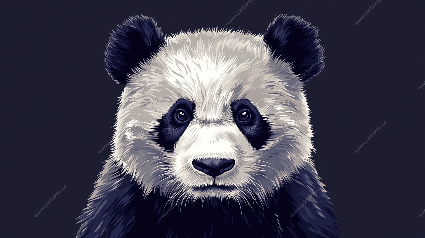 可爱熊猫头像插画