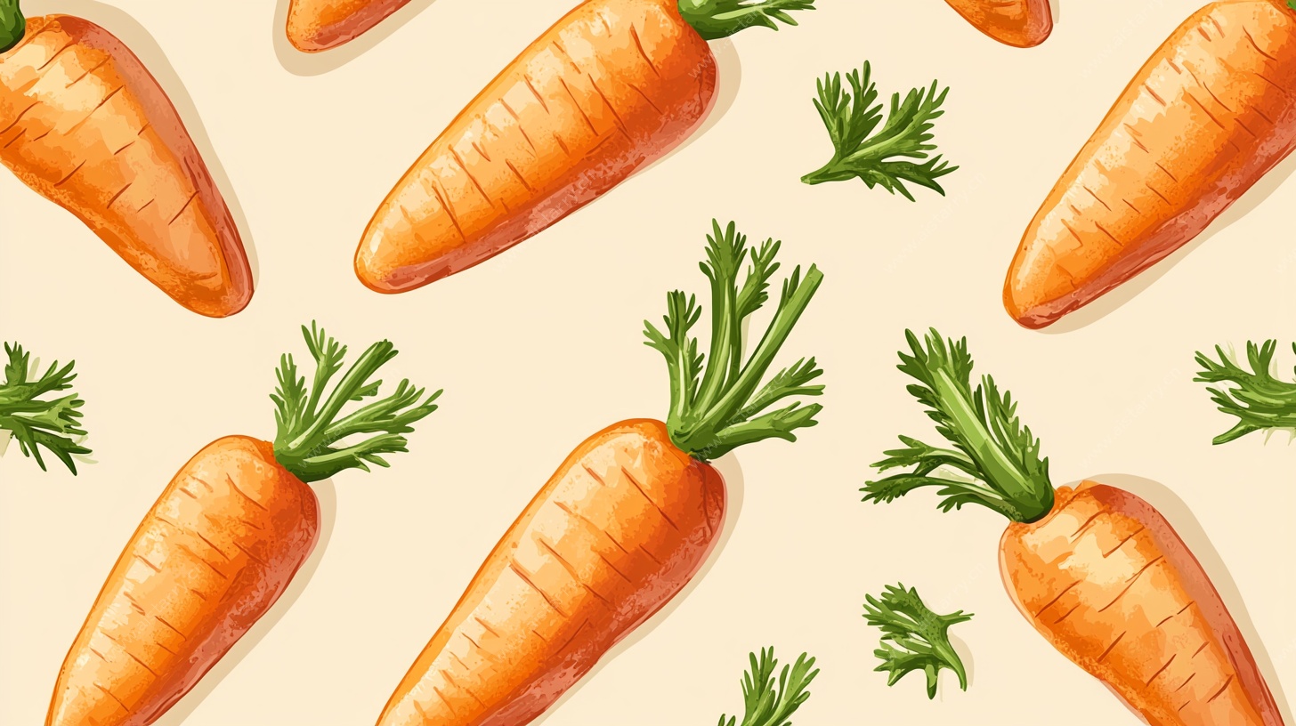 卡通胡萝卜无缝图案背景