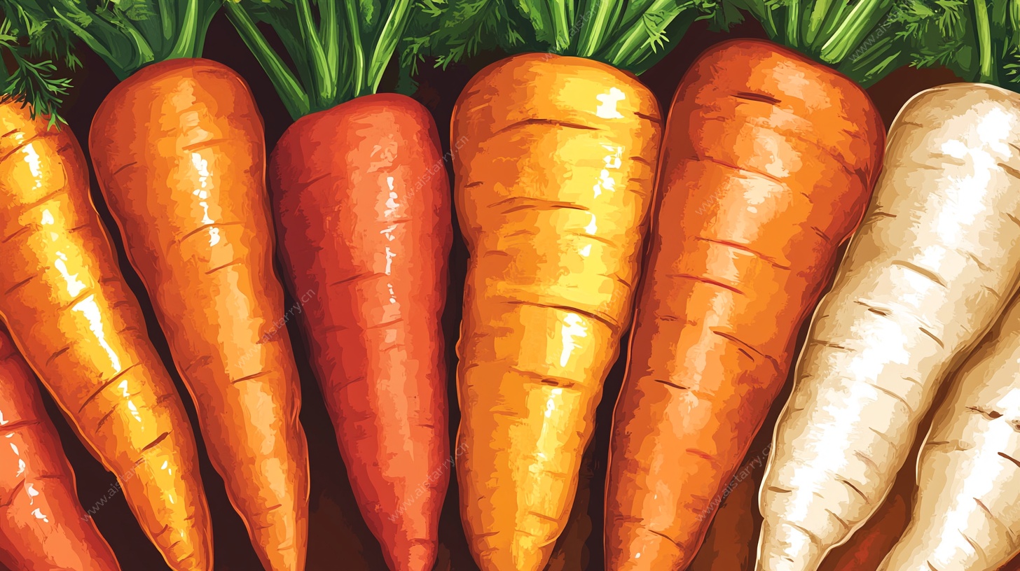 多彩胡萝卜插画