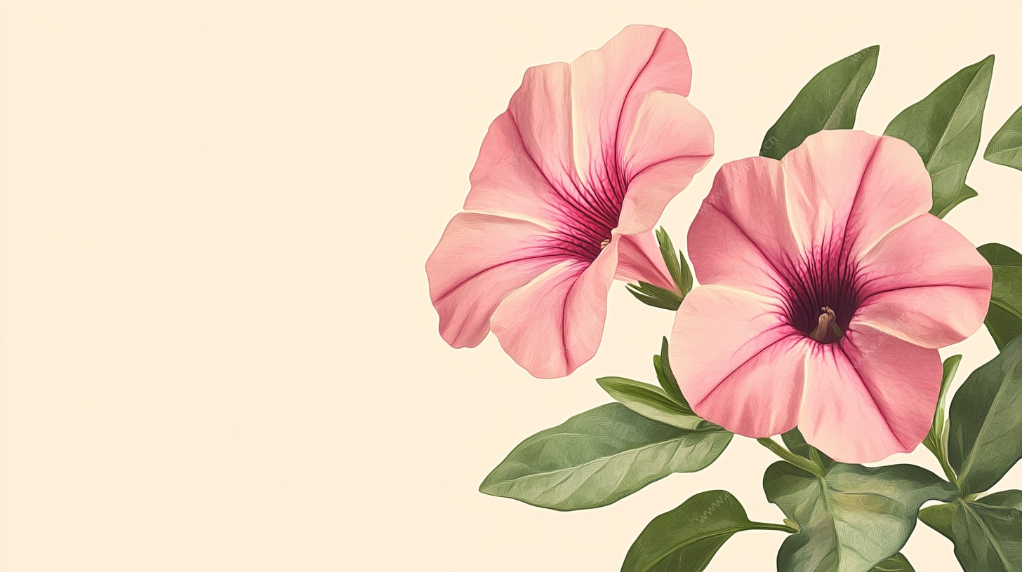 粉色牵牛花插画