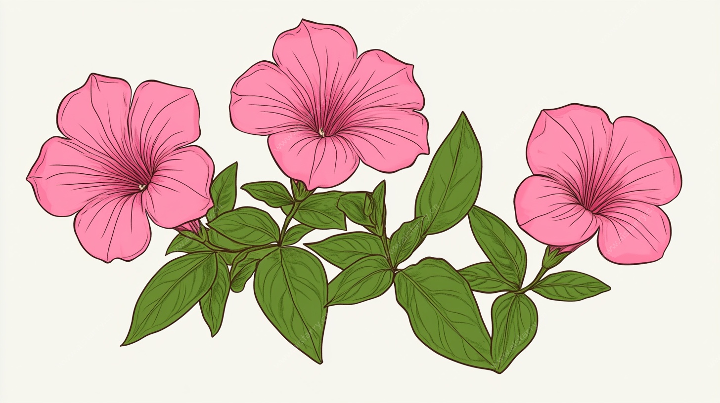 粉色牵牛花插画