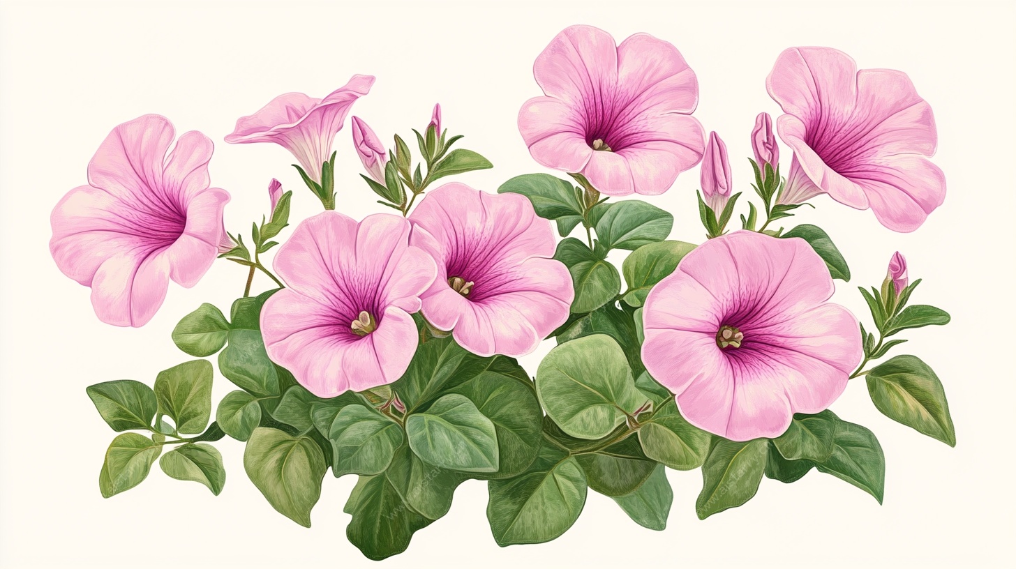 粉色牵牛花插画