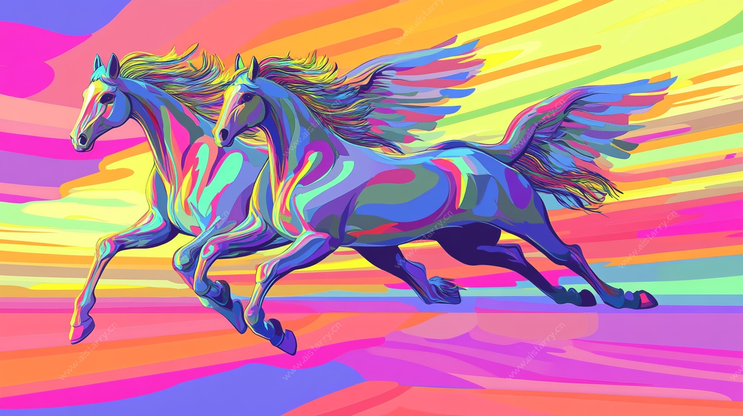 双飞彩马 绚丽幻景