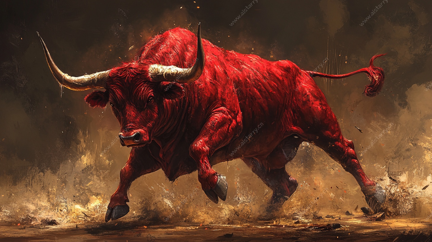 红色奔牛图