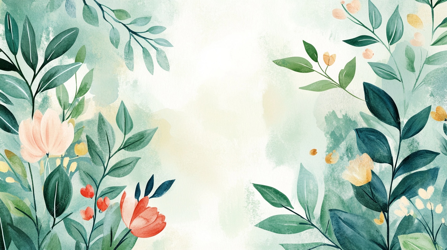 清新花卉水彩背景图