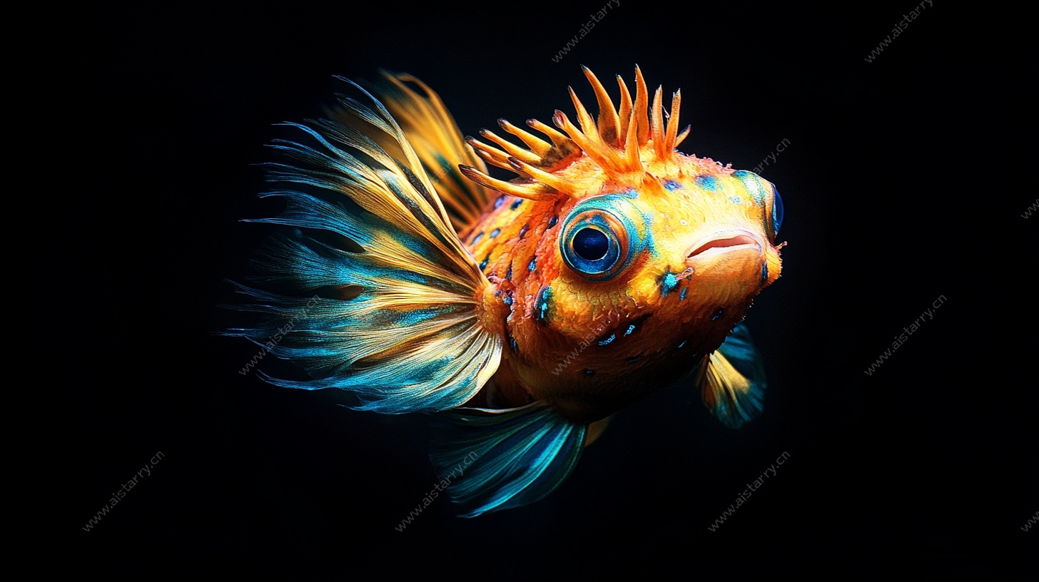 奇幻斑斓金鱼特写