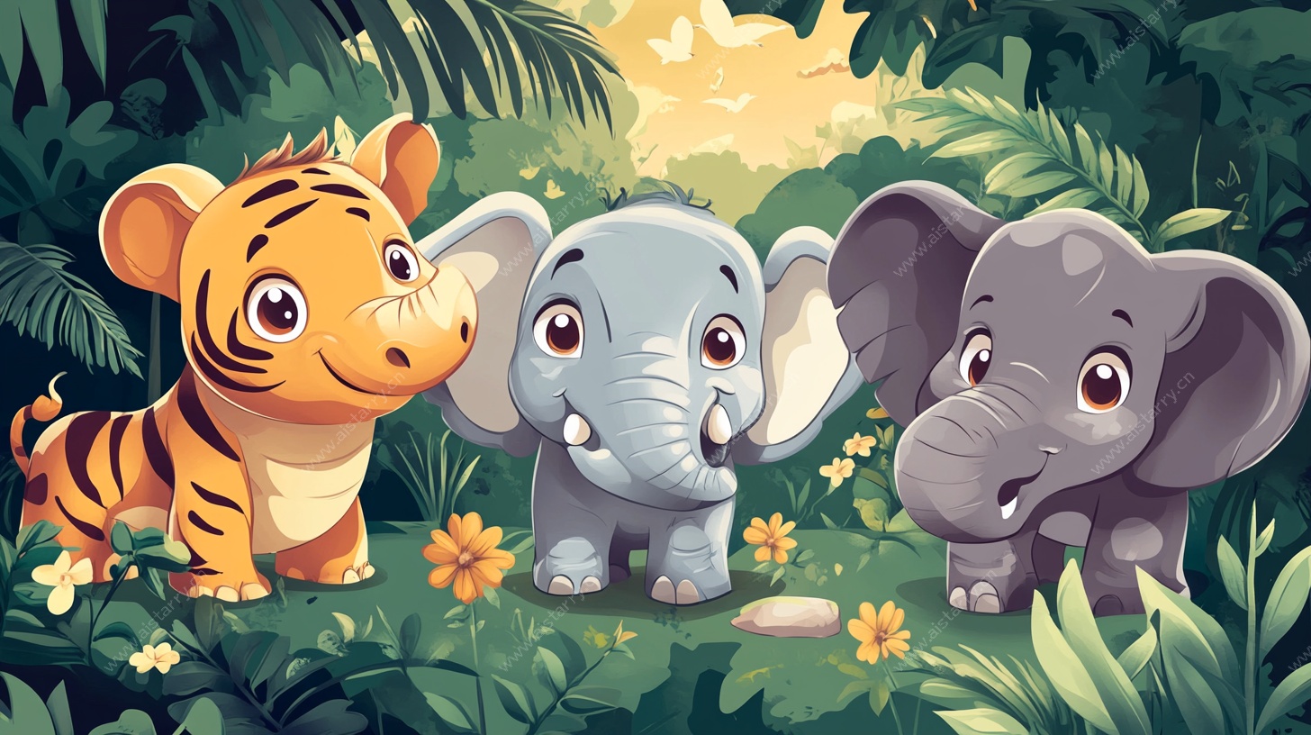 丛林中的动物伙伴