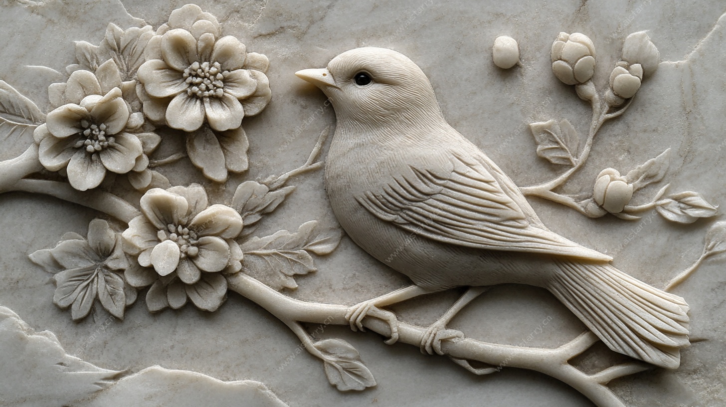 花鸟浮雕 精致自然之美