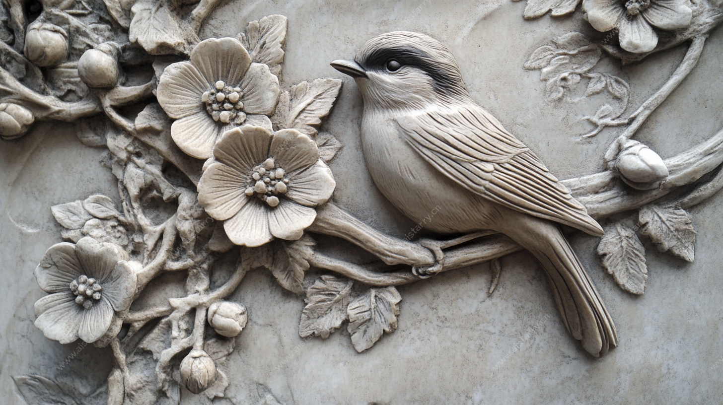 花鸟石雕作品