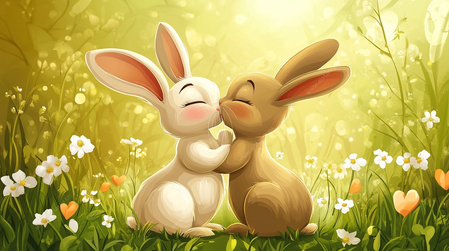 亲昵小兔的春日浪漫