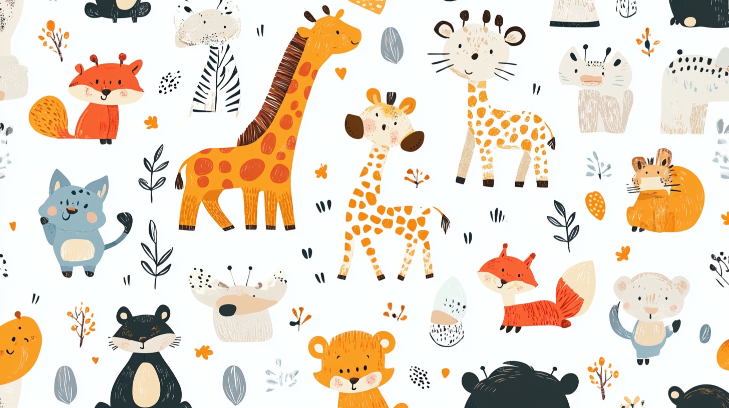 可爱动物卡通图案