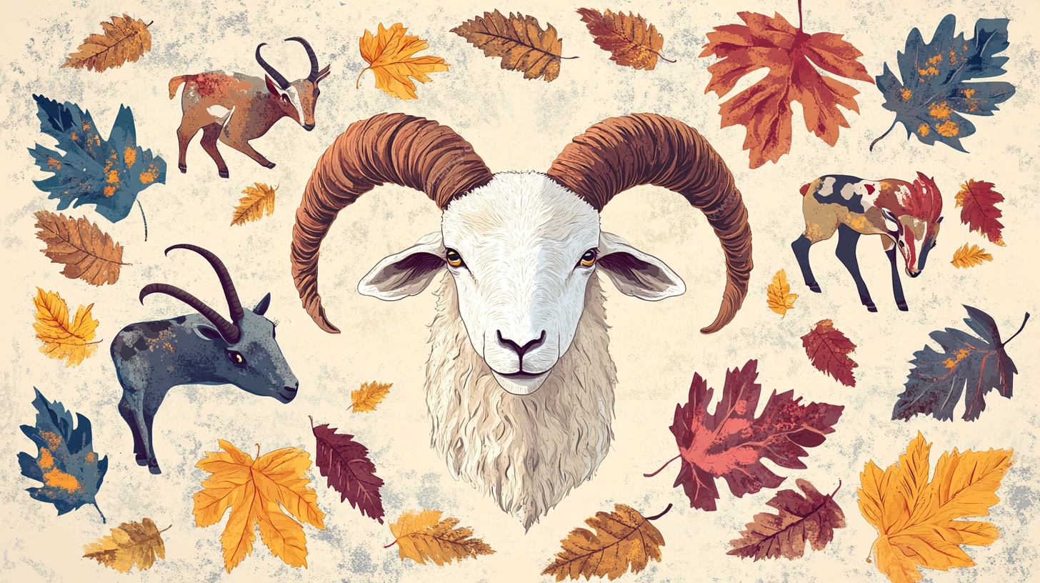 羊与动物的秋日插画世界