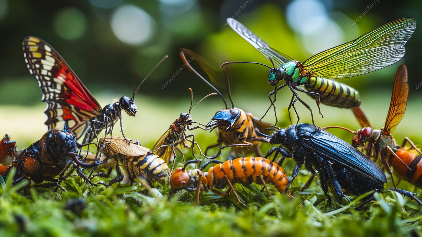 昆虫聚会的微观奇妙场景