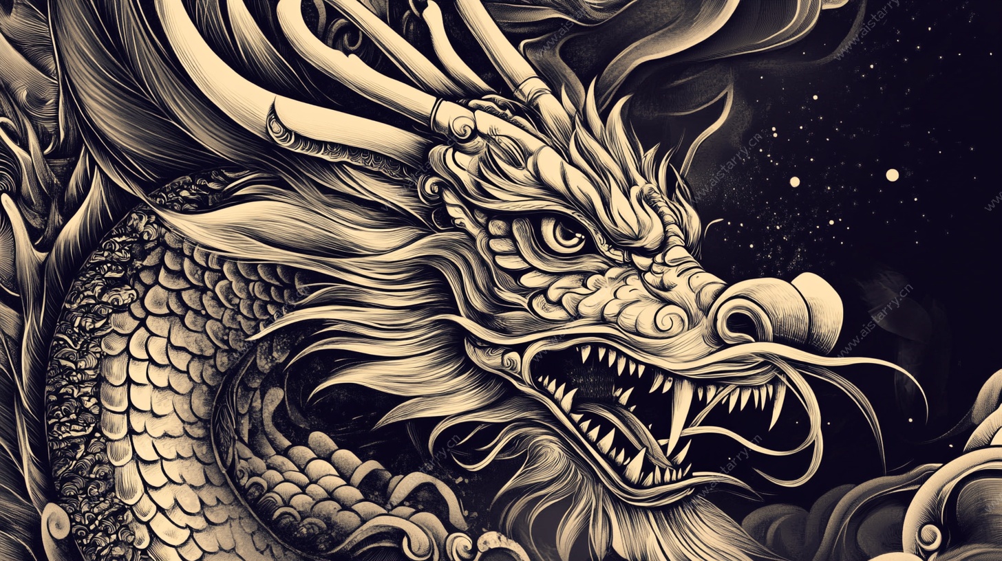 中式风格威严龙图腾