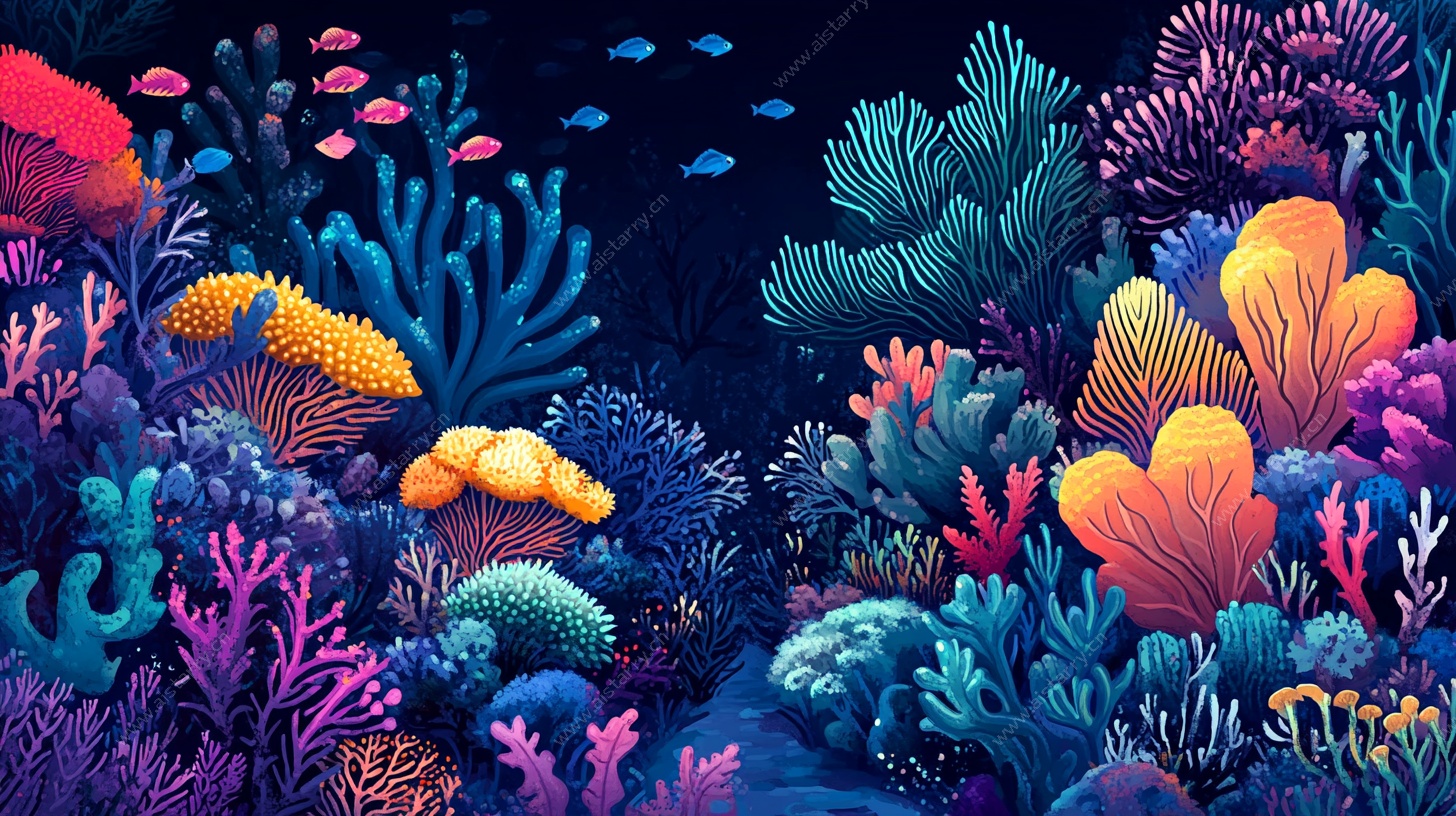 梦幻海底珊瑚景观