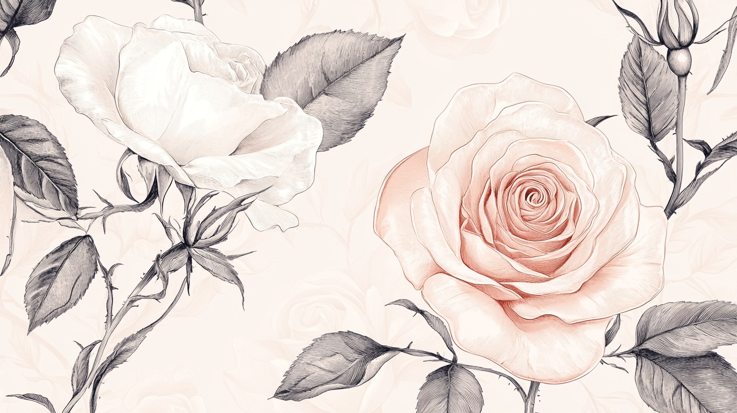 手绘玫瑰花卉图案背景