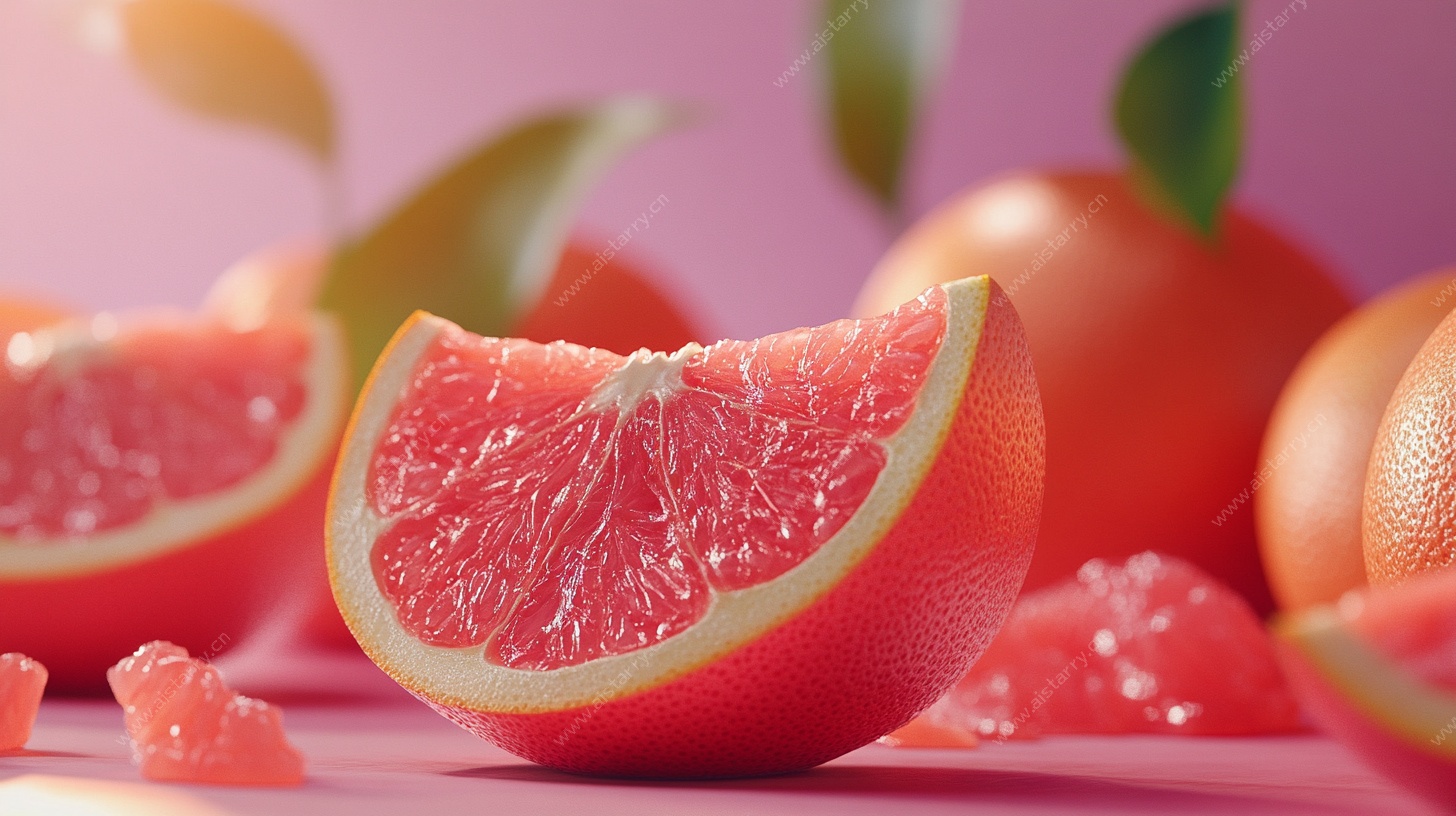 多汁西柚切片诱人呈现