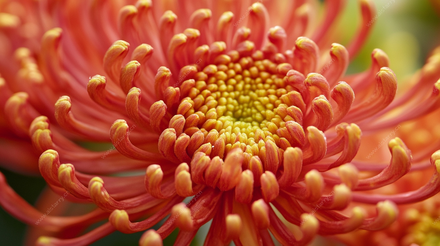 橘色菊花微距特写