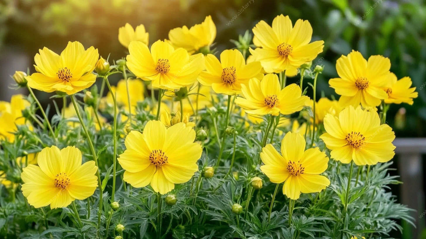 绽放的黄色波斯菊