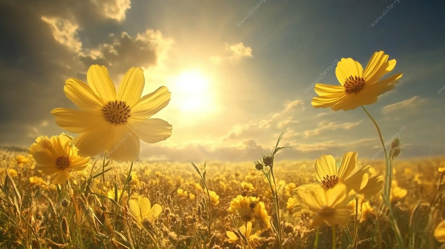 阳光下的灿烂花海