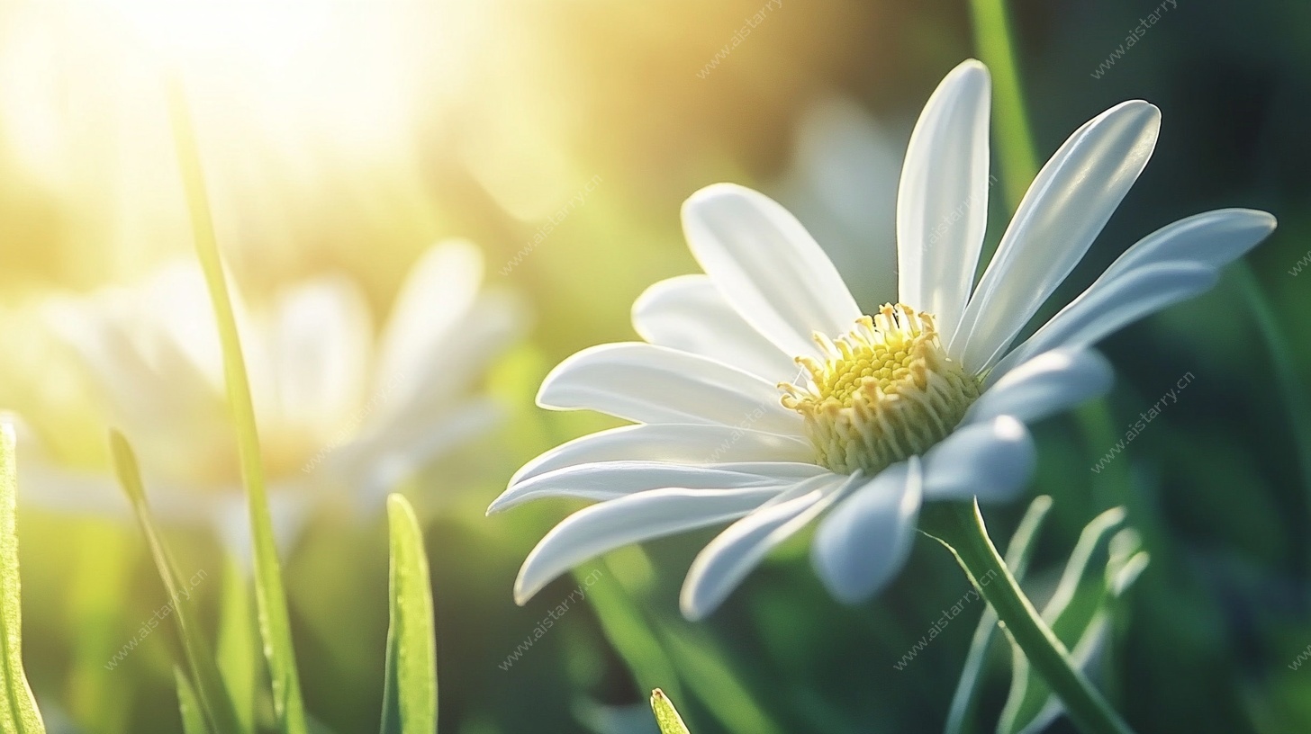 阳光下的白色雏菊