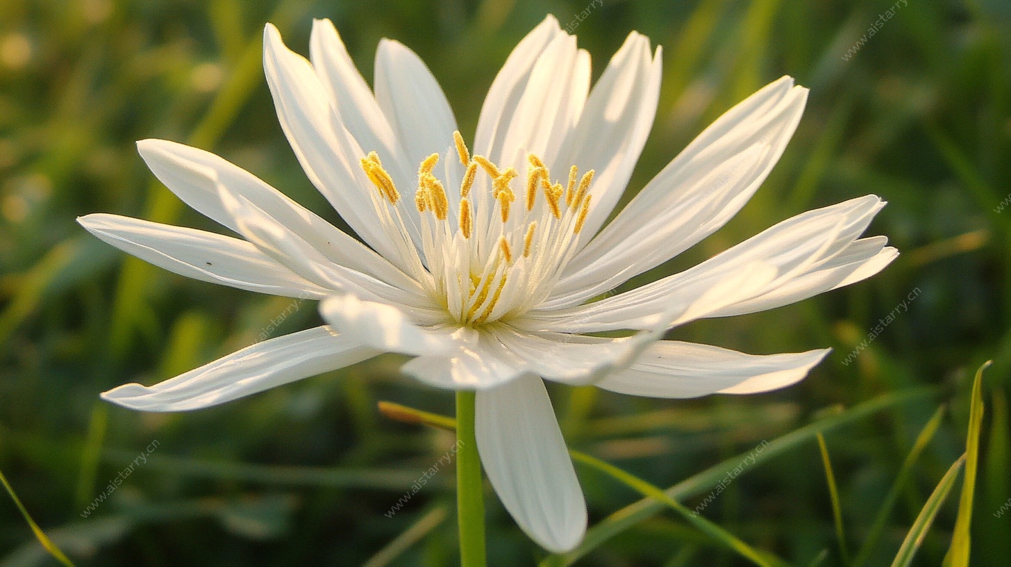 阳光下的素雅白花