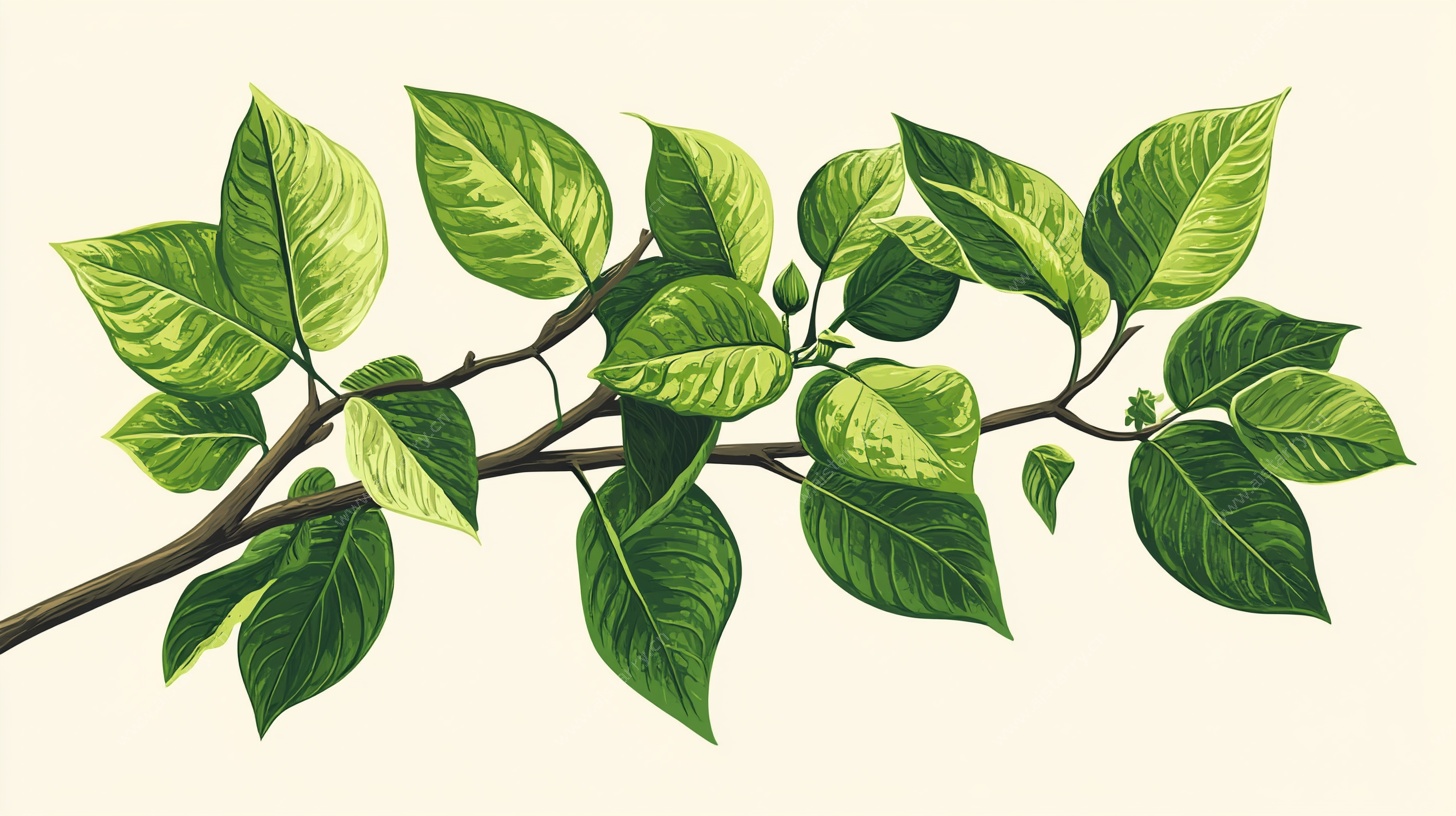 翠绿枝叶插画