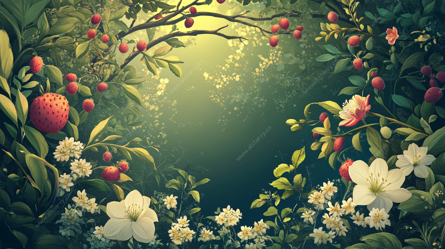 梦幻花卉果林景观图