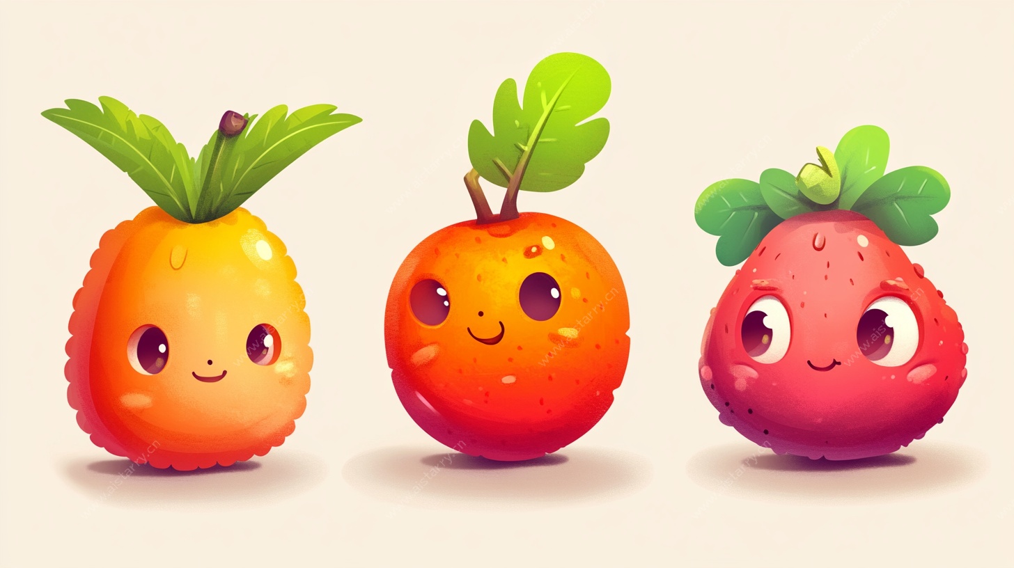 可爱卡通水果三兄弟