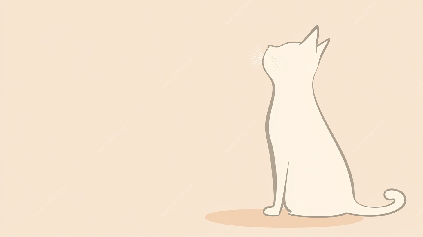 坐姿猫咪简约插画