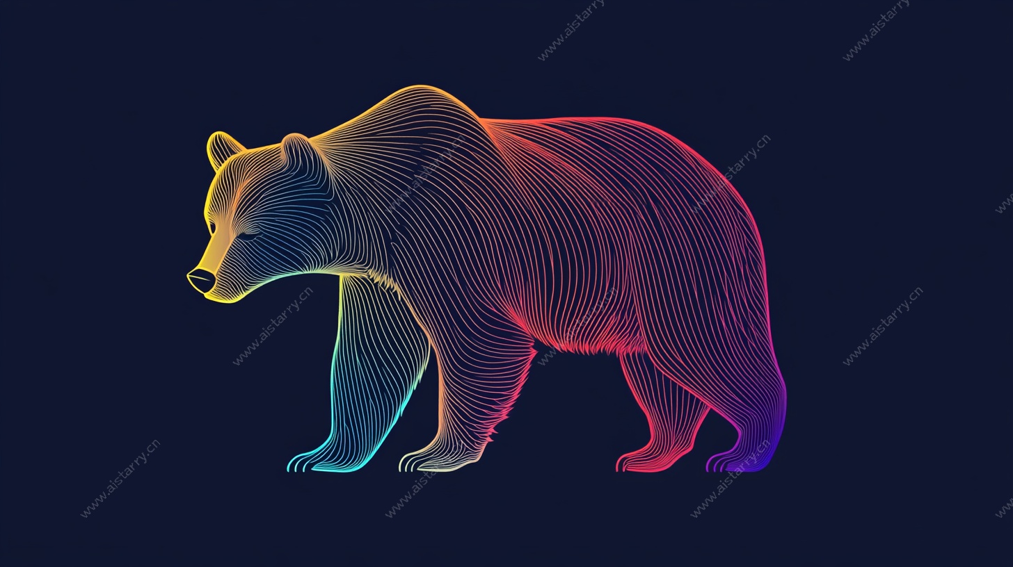 霓虹线条熊