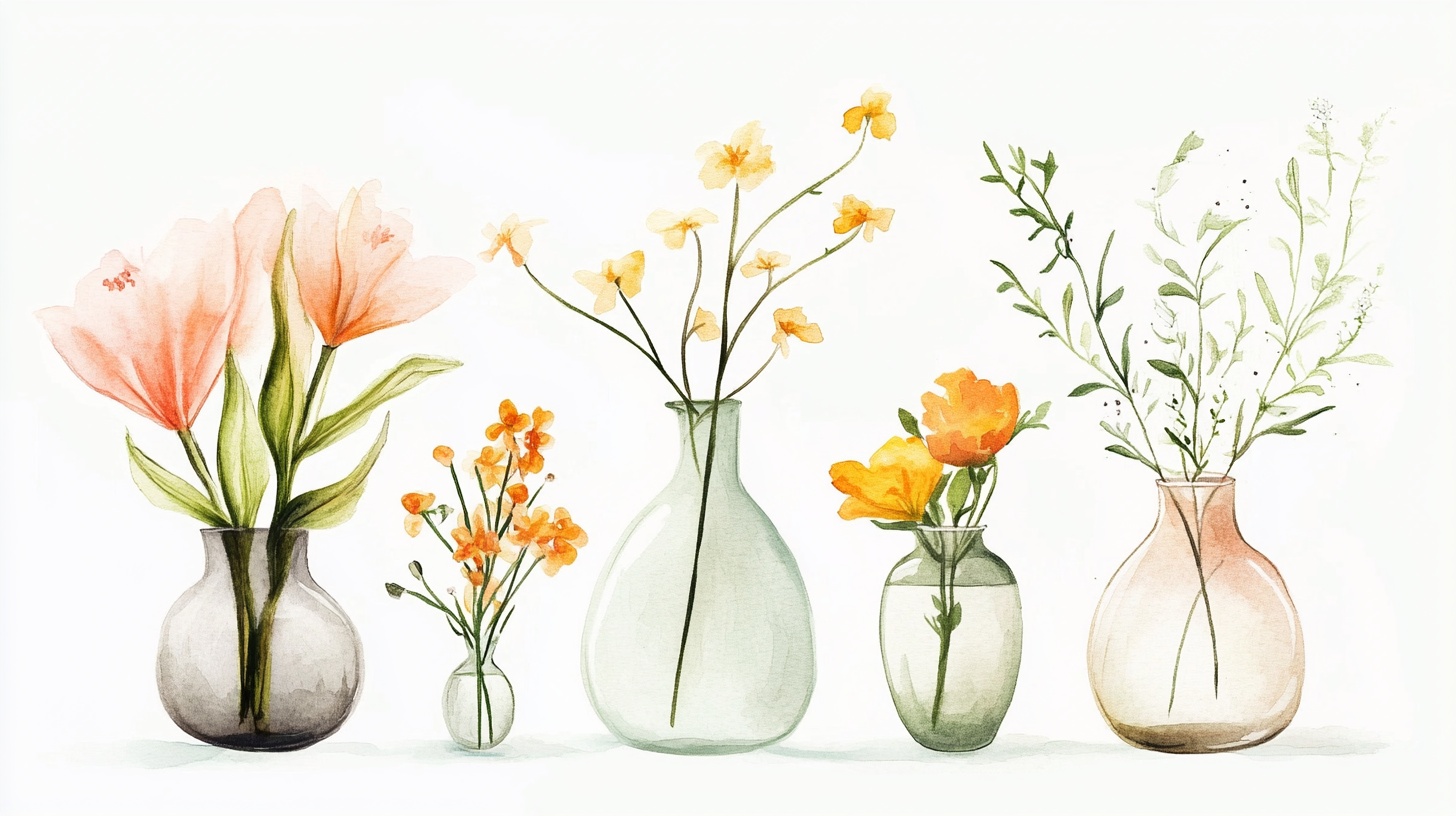 花瓶插花静物图