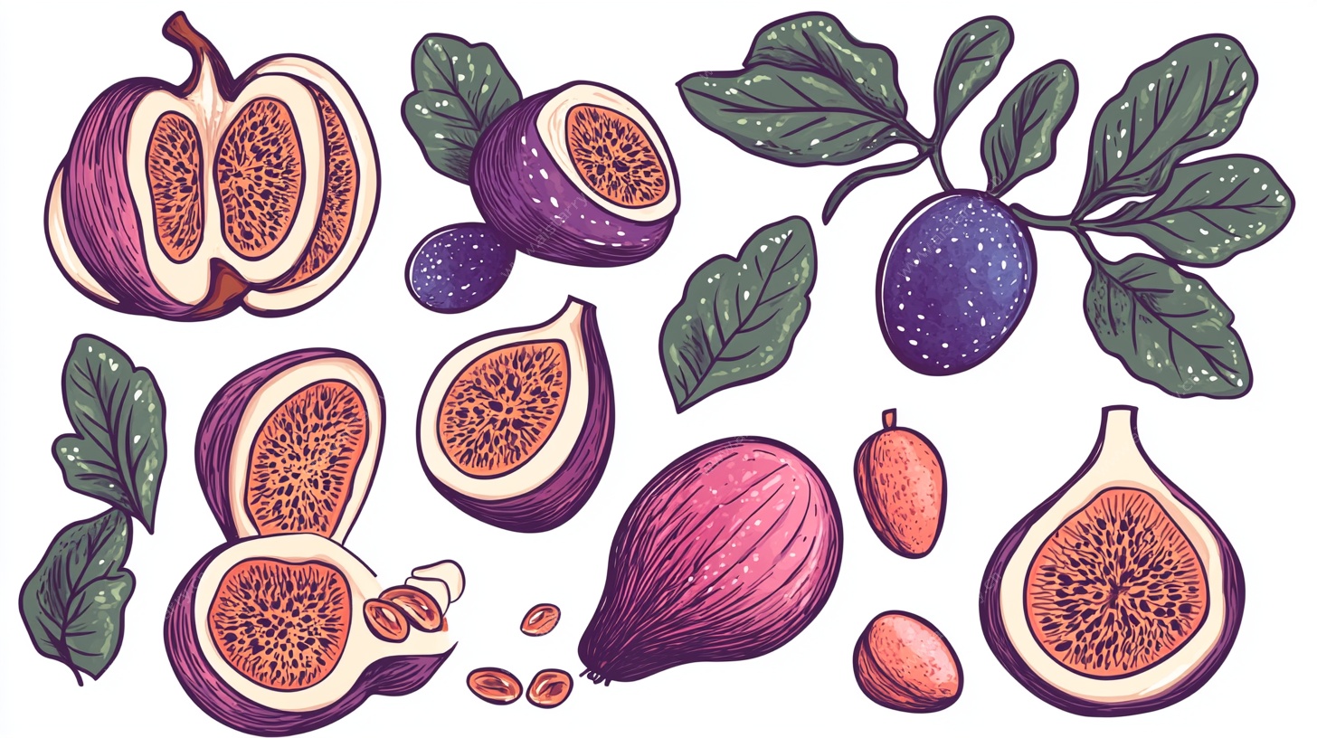手绘无花果插画